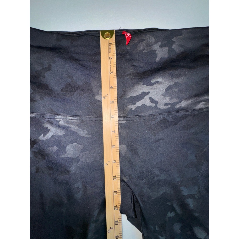 Spanx Faux Leather Camo Leggings Black High Waisted 1XL Camouflage Pants - Picture 10 of 14